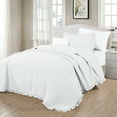 thumbnail image 2 of Great Bay Home Solid With Ruffle Hem All-Season Reversible Quilt Set With Shams  (Twin, White), 2 of 2