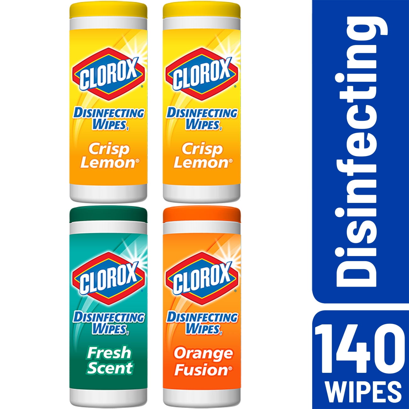 Clorox Disinfecting Wipes (140 Count Value Pack), Bleach Free Cleaning Wipes - 4 Pack - 35 Count Each