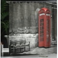 thumbnail image 4 of Ambesonne London Shower Curtain, Famous City Landmark, 69"Wx70"L, Red Grey, 4 of 5