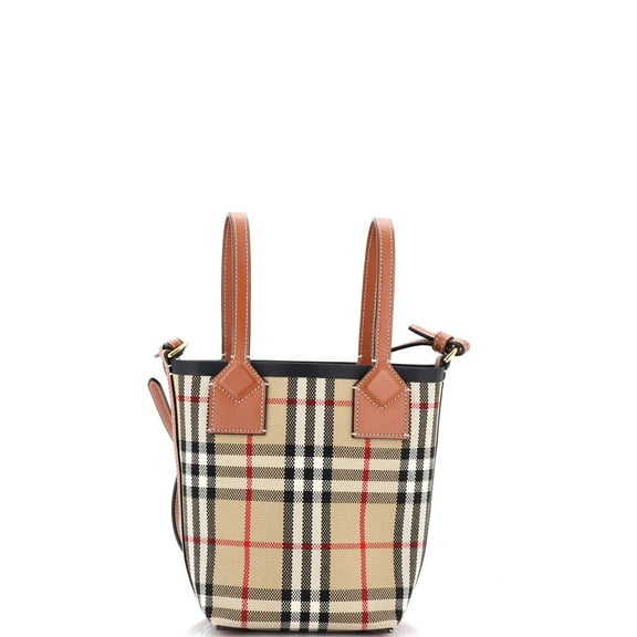 Pre-Owned London Bucket Bag Vintage Check Canvas Mini By Rebag
