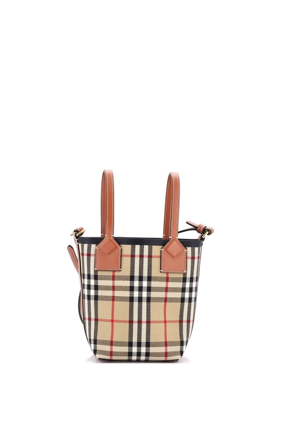 Pre-Owned London Bucket Bag Vintage Check Canvas Mini By Rebag