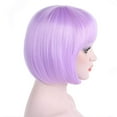thumbnail image 2 of Onedor 10" Short Straight Hair Flapper Cosplay Costume Bob Wig (TF2403A- Light Purple), 2 of 7