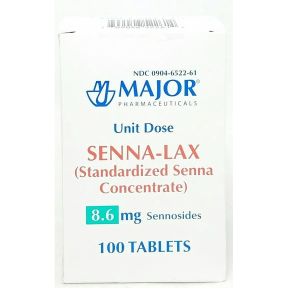 Major Unit Dose Senna Laxative Standardized Concentrated Relief, 100 Tablets