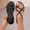#0130-Black, variant on Women's Color Block Heeled Sandals, Knotted Toe Strap Mules with Adjustable Buckle, Round Toe Low Heel Casual Shoes, Versatile Spring Summer Party Footwear Gift