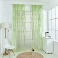 thumbnail image 2 of 2PCS Willow Curtains Kitchen Decor Green Sheer Curtains for Small Window Voile Room Scarf Door Bed Drape Panels for Bedroom Living Room,39.4 x 82.7 Inch, 2 of 5