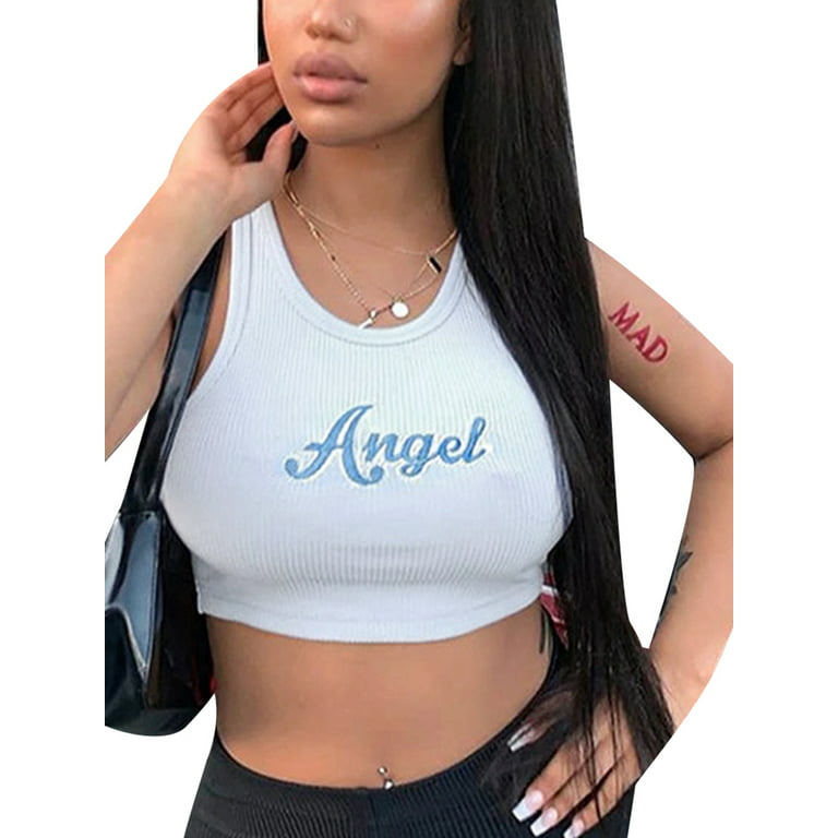 Baddie Shirts Women, Angel Crop Top Graphic