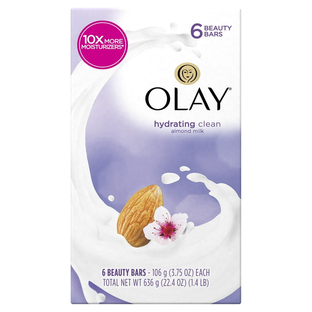 Olay Hydrating Clean Beauty Bars, Almond Milk 3.75 oz, 6 Count