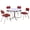 Chrome/White/Red, variant on Retro 5-piece Round Dining Table Set White and Red