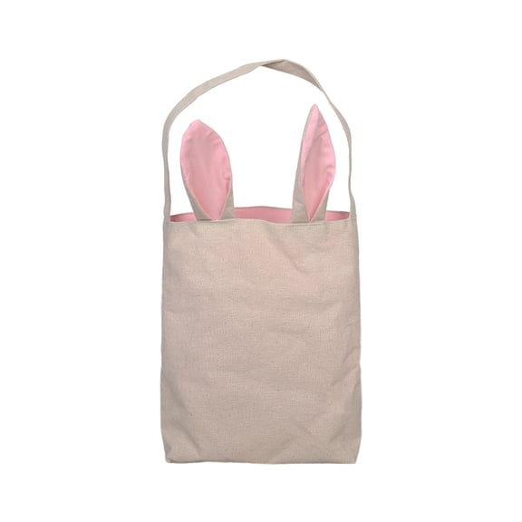 Easter Rabbit Tassel Tote Bag, Canvas Storage Bag with Bunny Ears, Eco Friendly Cotton Bag for Egg Storage and Party, Reusable Gift Bag and Holiday Decoration, Portable Carryall for Events