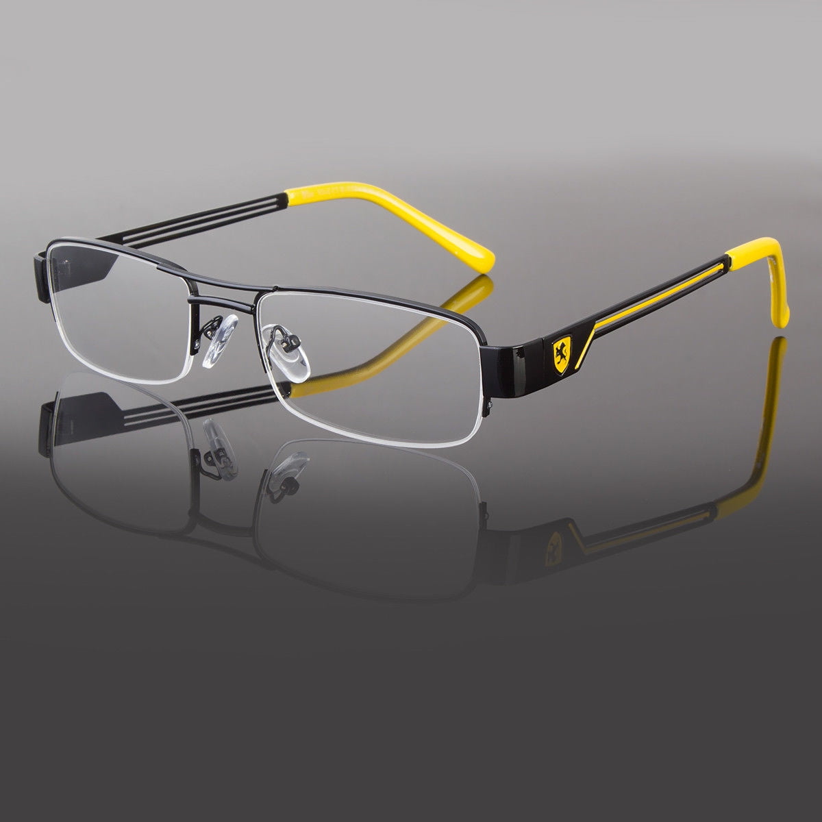 Khan Clear Lens Frames Glasses Small Rectangular Nerd RX Mens Women Fashion Silv 