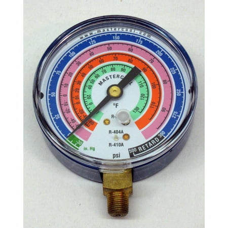 Low Side Gauge - Mastercool 57501 HVAC Refrigeration Manifold Low Side Gauge R410A R404A R22
