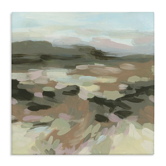 Stupell Industries Patterned Brush Strokes View Landscape & Nature Painting Wrapped Canvas Art Print Wall Art, 17 x 17