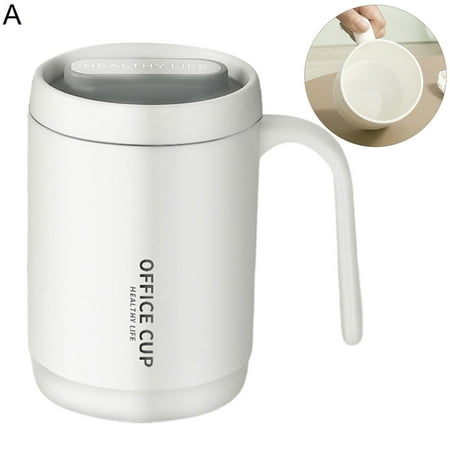 

VERMON Water Cup Drink Water with Cover Popular Stainless Steel Office Travel Coffee Cup