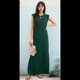 thumbnail image 4 of Vestido Maxi de Verano 2025 para Mujer, Informal, Holgado, con Abertura, Sin Arrugas, , con Cuello Redondo y Bolsillos, Verde Oscuro L, 4 of 9