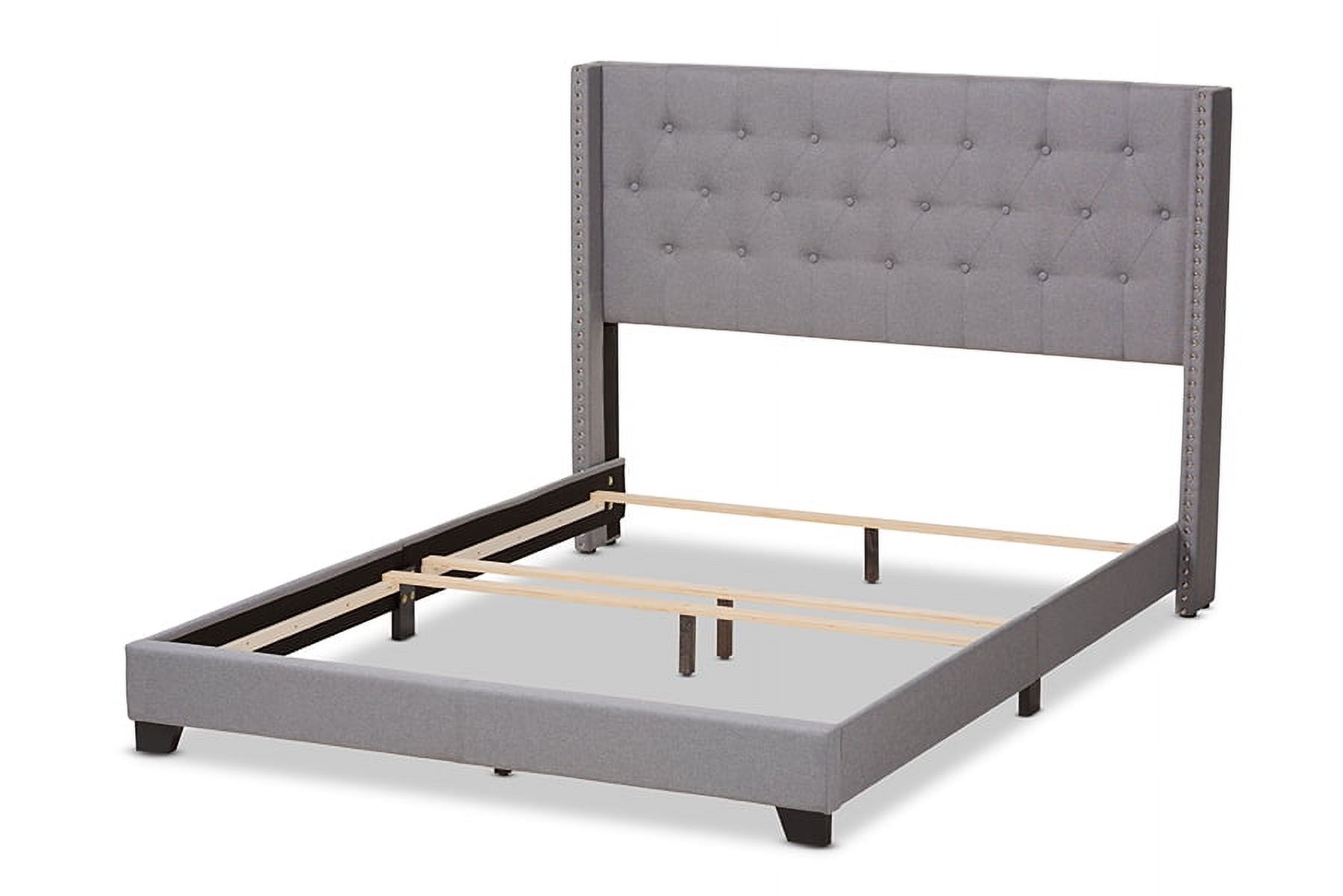 Baxton Studio Brady Modern and Contemporary Light Grey Fabric Upholstered King Size Bed - image 5 of 10