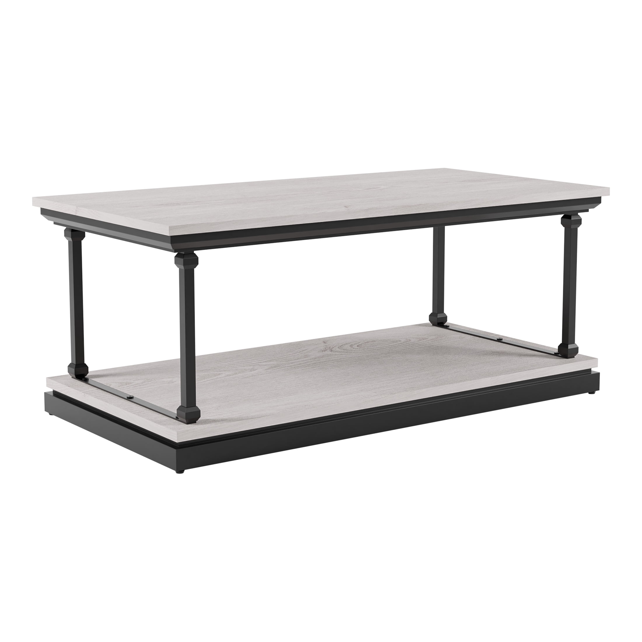 Furniture of America Laem 1-Shelf Coffee Table, Antique White