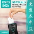 thumbnail image 7 of Shower Body Wipes 12"x12", 40 Individually Wrapped Personal Hygiene Body Wipes for Women and Men, Keep Clean After Gym Travel Camping Outdoors Sports, Unscented, 7 of 7