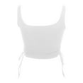 thumbnail image 4 of Youmylove Trendy Womens Tank Tops Summer Solid Color Crop Top Square Neck Sleeveless Tie Up Vest Tee Shirt Dressy Casual Shirts, 4 of 9