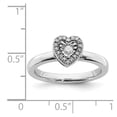 thumbnail image 5 of 925 Sterling Silver Stackable Expressions Heart Diamond Ring Size: 5; for Adults and Teens; for Women and Men, 5 of 5