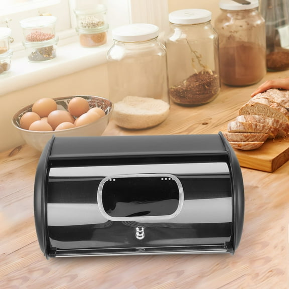 HEATSHAKING Household Bread Box Stainless Steel Bread Box 1Set