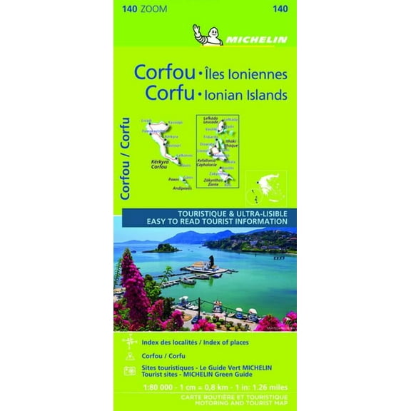 Corfu & the Ionian Islands - Michelin Zoom Map 140