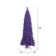 thumbnail image 2 of Vickerman 6.5' Flocked Purple Pencil Fir Artificial Christmas Tree, Unlit, 2 of 2