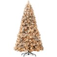 thumbnail image 2 of HOMCOM 9 ft Prelit Flocked Artificial Christmas Tree w/ 750 Clear Lights, 2 of 9