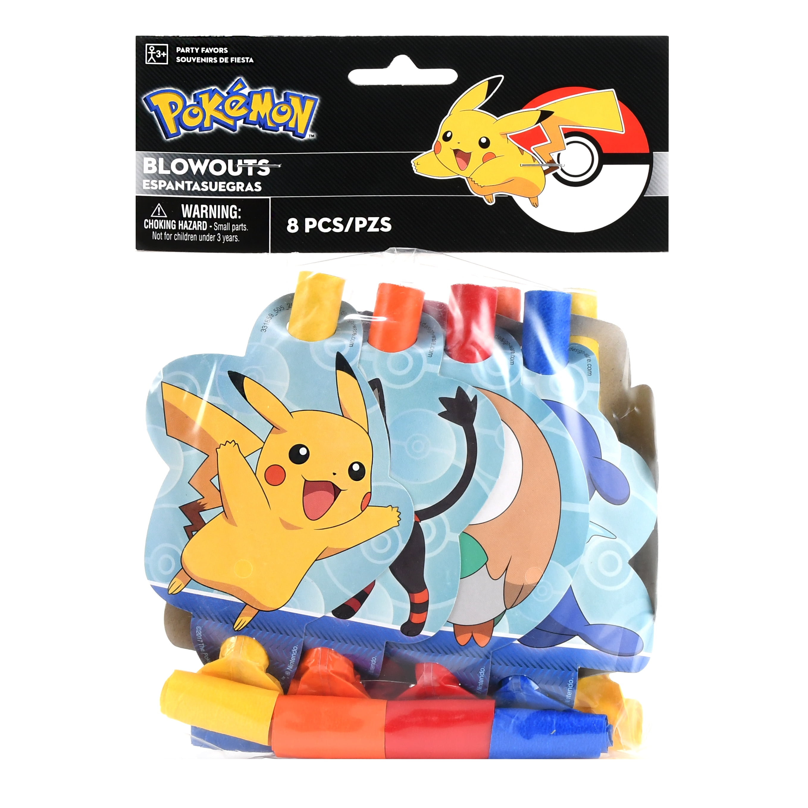 Pokemon Birthday Party Favor Blowouts, 8ct