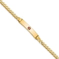 thumbnail image 5 of 14K Yellow Gold Medical Red Enamel Curb Link ID Bracecet, 5 of 6