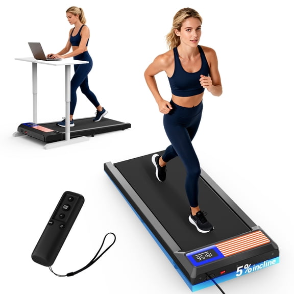 Walking Pad Treadmill, 2.5 HP Quiet Under Desk Walking Pad with 5% Incline, 265 Lbs Capacity, 15"×35.4" Portable Treadmill for Home Office Walking, Walking Pad for Desk