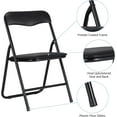 thumbnail image 4 of Folding Card Table and Chair Set of 5, Upholstered Foldable Table and Chair Set, Portable Metal Frame Children's Activity Table and Chairs Set for Eating, Reading, Playing, Black, 4 of 8