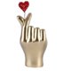 thumbnail image 1 of Estatua de una sola mano con gesto de amor, decoraciones doradas, escultura de resina de arte moderno, acentos para el hogar para sala de estar, escritorio, 1 of 6