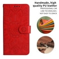 thumbnail image 2 of SaniMore for iPhone 14 Pro Max Wallet Case, Shockproof PU Leather Stand Cover with Card Slot Flip Kickstand Embossed Flower Magnetic Clasp Wrist Strap for iPhone 14 Pro Max, Red, 2 of 12