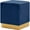 Navy and Gold, variant on Meridian Furniture Jax Contemporary Velvet Ottoman/Stool in Black