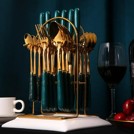 

TRINGKY Tableware Stainless Steel Cutlery Set of 24 Include Fork Spoon Knife Sets