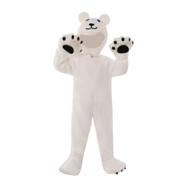Disfraz de oso polar para niños y niñas, mono de cosplay, pijama para niños, vestido elegante S