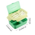 thumbnail image 2 of Hyknon Bento Box Plastic Lunch Box Fresh-keeping Box Microwave Oven Heating Sealed Thermal Insulation Bento Box Lunch Box With Tableware Bento Lunch Box with Compartment, 2 of 2