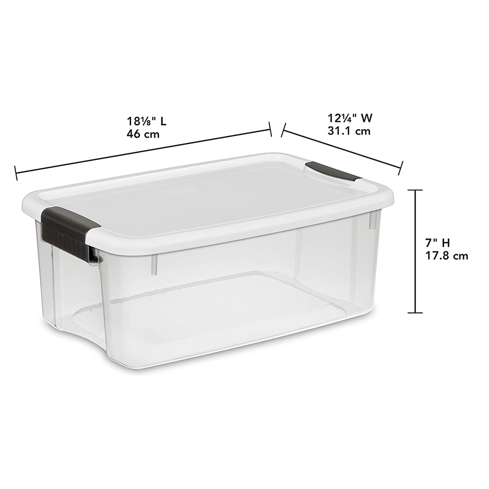 12 Pack Details about   Sterilite 30 Qt and 18 Qt Ultra Clear Plastic Storage Container Box 