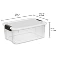 thumbnail image 2 of Sterilite 18 Quart Clear Plastic Storage Bin with White Latch Lid, 6 Pack, 2 of 5