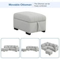 thumbnail image 5 of LUCKHAO 82.6" L-shaped Sectional Pull Out Sofa Bed Sleeper Sofa with Two USB Ports, Two Power Sockets and a Movable Storage Ottoman， for Living Room, 5 of 9