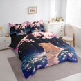thumbnail image 2 of Manfei Kawaii Capybara 7-Piece Twin Bedding,Cartoon Flowers Print Bedding Comforter Set,Pink Blue,Black Reversible, 2 of 7