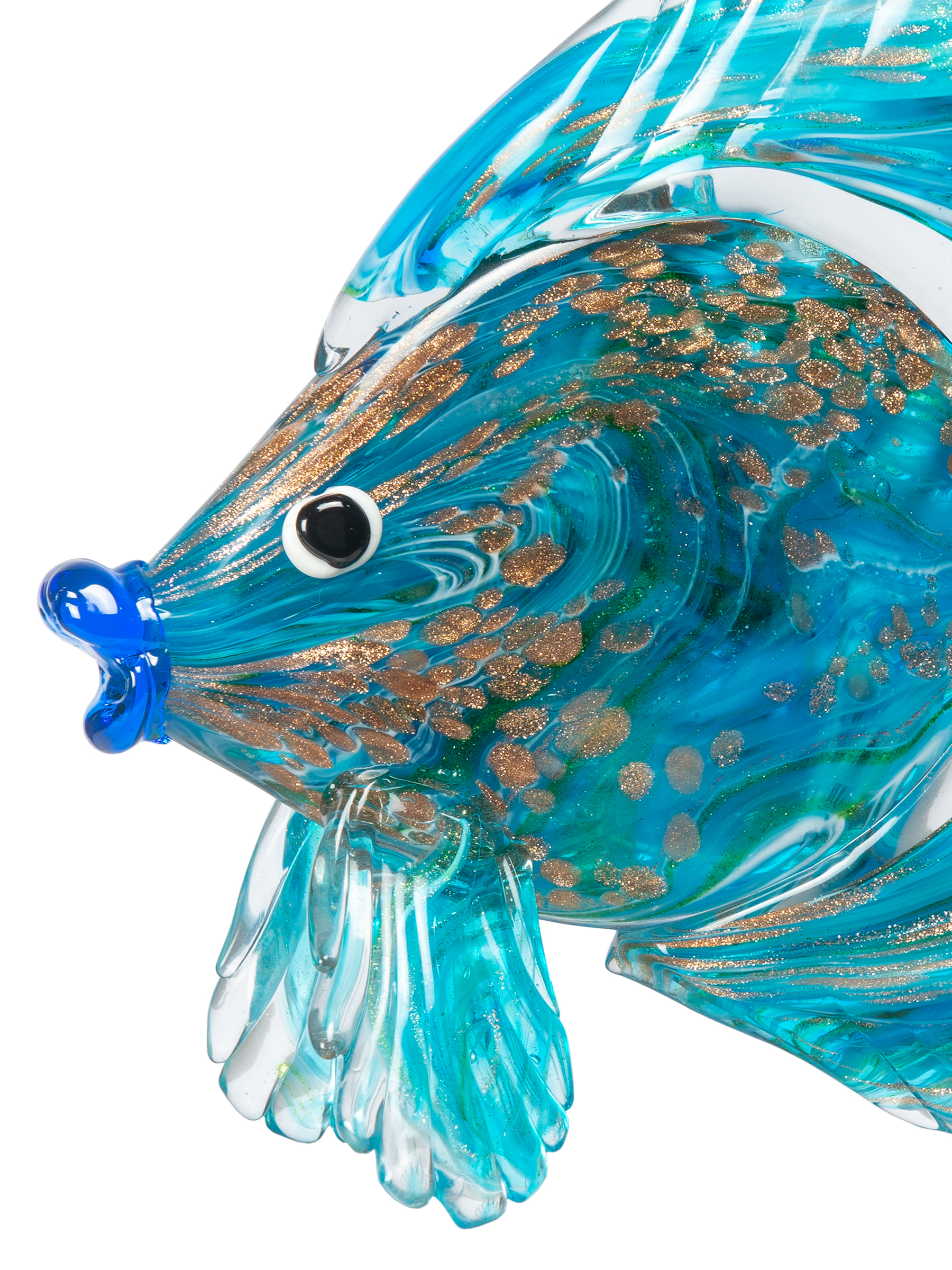 Dale Tiffany 9.5" Tall Railay Fish Art Glass Handcrafted Murano-Style Figurine