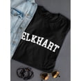 thumbnail image 3 of Elkhart White Text  Women Black T-Shirt, Female Large, 3 of 4