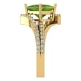 thumbnail image 3 of 2.3075 ct Princess Cut Natural Peridot Solitaire with Simulated Diamond Accents 18K Yellow Gold Womens Engagement Ring, 3 of 5