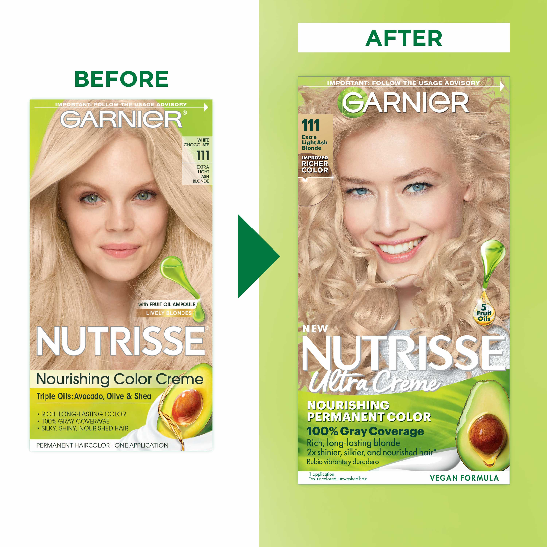 Garnier Nutrisse Nourishing Hair Color Creme, 111 Extra Light Ash Blonde - image 3 of 11