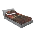 thumbnail image 3 of Ambesonne Fantasy Fitted Sheet & Pillow Sham Set, Devil Wings Themed Design, Full, Red Grey, 3 of 3