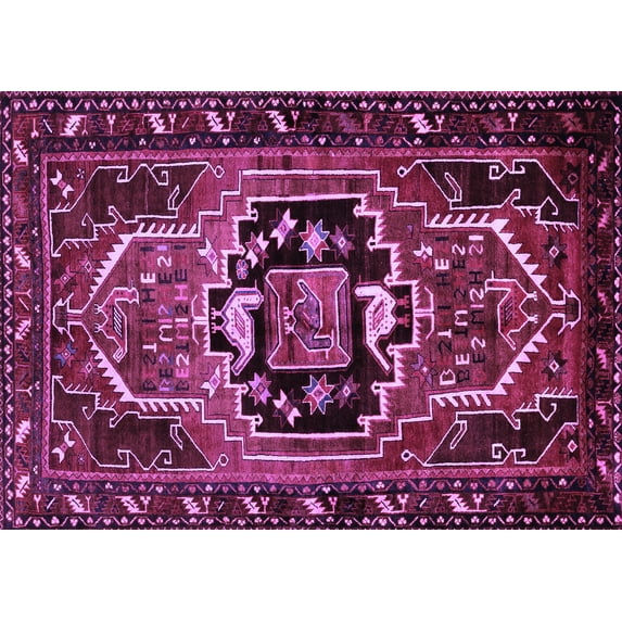 Ahgly Company Indoor Rectangle Persian Purple Traditional Area Rugs, 2' x 4'