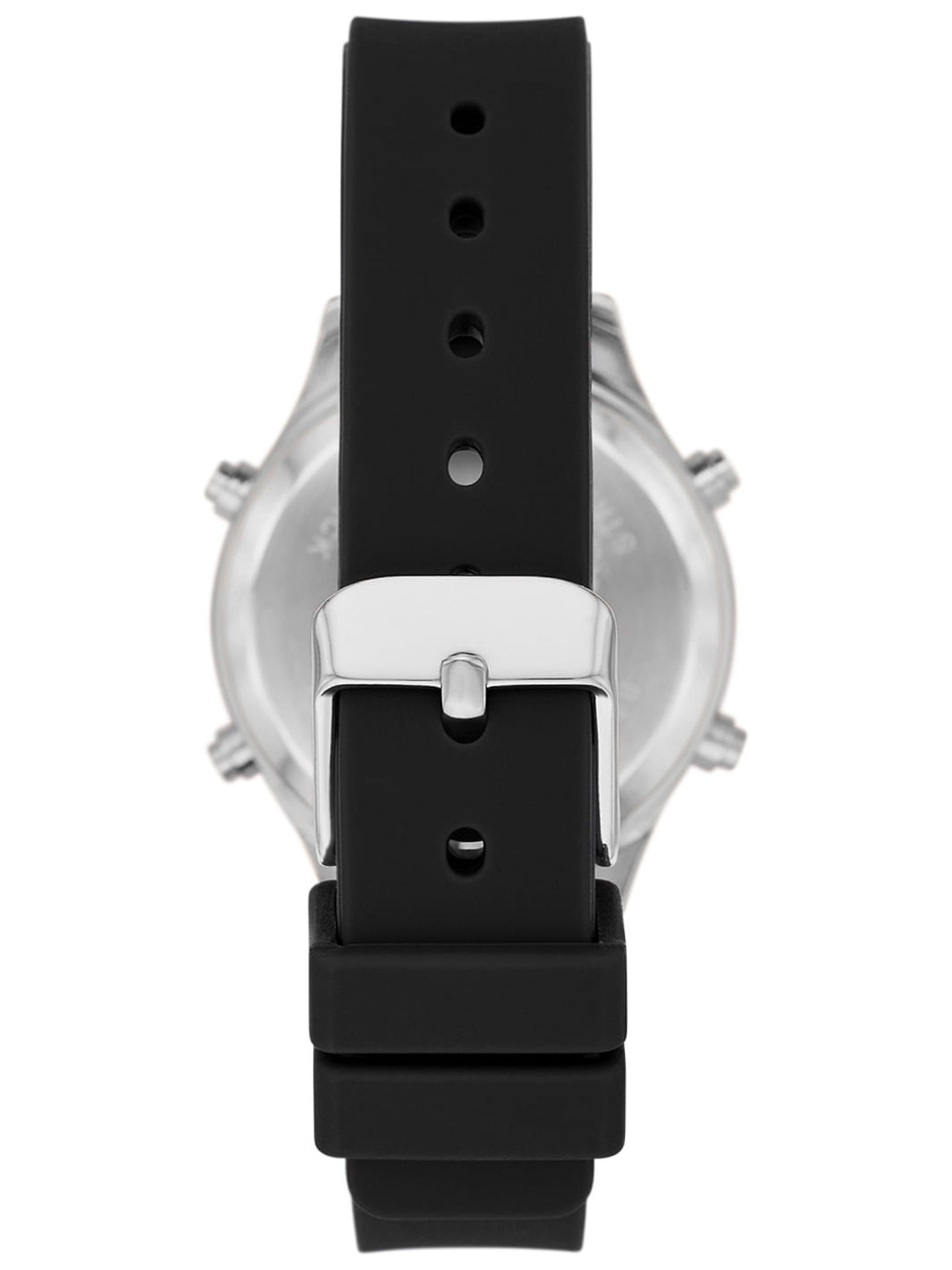 Time and Tru Women's Silver Tone Digital Watch with Silicone Strap (FMDOTT090)