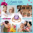 thumbnail image 6 of Jewelili Rose Gold Flash Plated Sterling Silver 9mm Cushion Cut Amethyst and Round Created White Sapphire Halo Double Row Ring, Size 7, 6 of 10