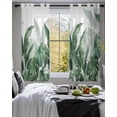 thumbnail image 3 of Palm Leaves Tropical Sheer Curtains 39 Inch Length 2 Panels Set for Living Room/Bedroom, Green Botanical Summer Kitchen Curtains Grommet Semi-Sheer Curtains Drapes Voile Window Treatments 27.5"x39"x2, 3 of 7